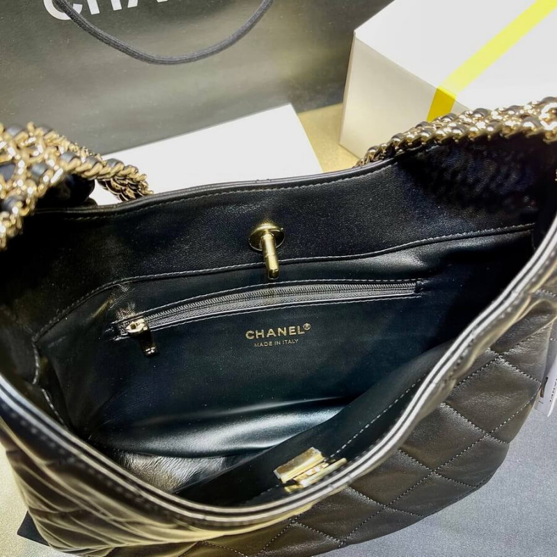 Replica Chanel Hobo Bag In Lambskin As3153 Black