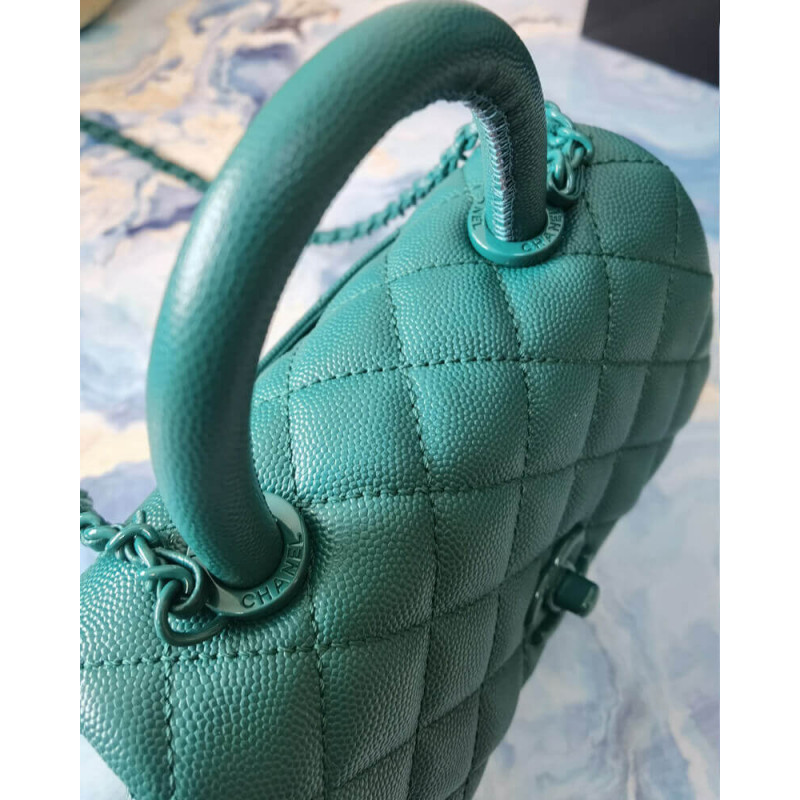 Replica Chanel Mini Coco Handle Ultra Matte Bag In Grained Calfskin As2215