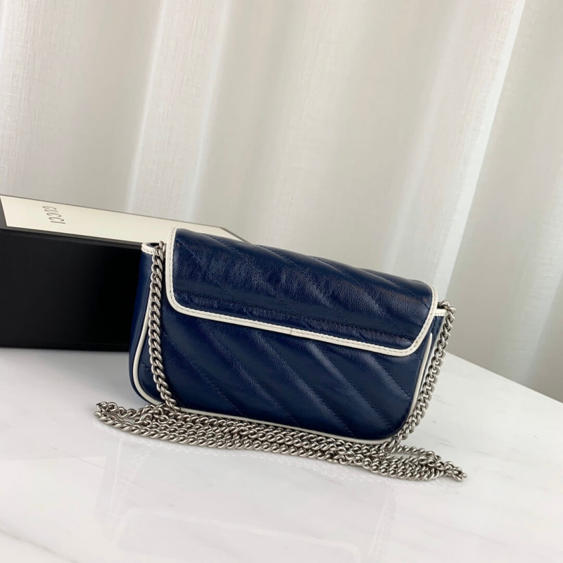 Replica Gucci Gg Marmont Super Mini Bag 574969 Blue