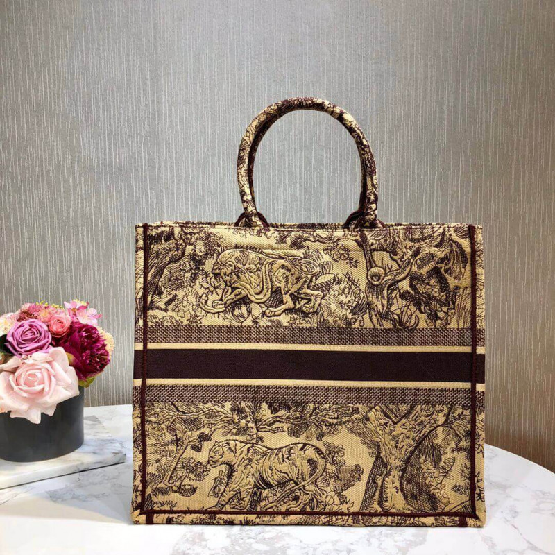 Replica Christian Dior Book Tote Black Toile De Jouy Bag M1286