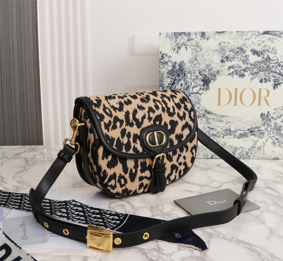 Replica Dior Leopard Medium Bobby Bag 22Cm