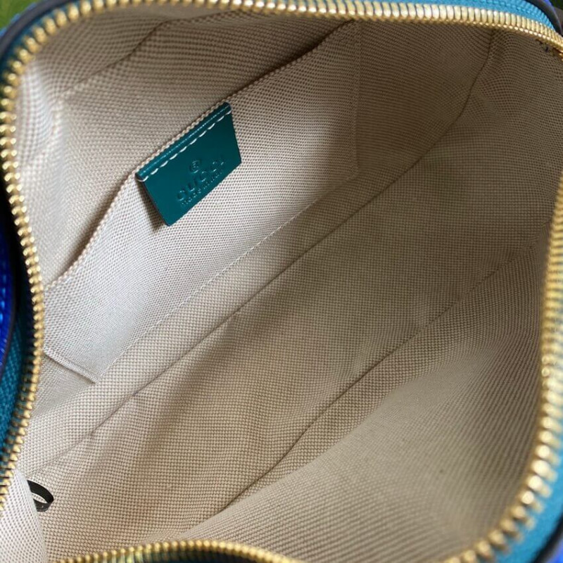 Replica Gucci Gg Marmont Small Shoulder Bag 447632 Blue And Emerald Leather