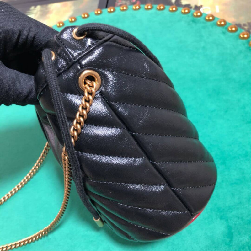 Replica Gucci Gg Marmont Mini Bucket Bag 575163 Black