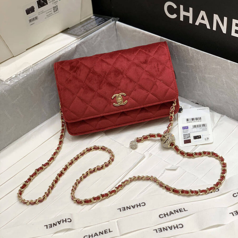 Replica Chanel Woc With Cc Details On Strap Ap1450 In Velvet