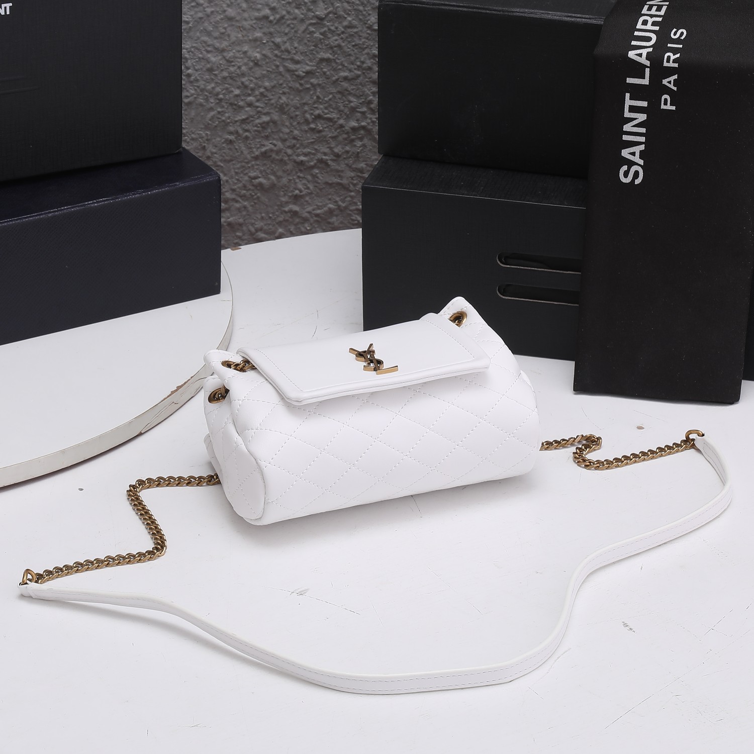 Replica Ysl Mini Nolita Bag In Lambskin- Black/White