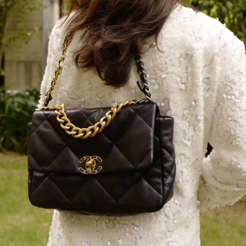 Replica Chanel 19 Large Lambskin Flap Bag As1161