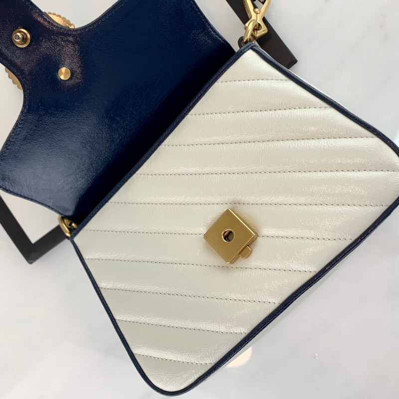 Replica Gucci Gg Marmont Mini Top Handle Bag 583571 White