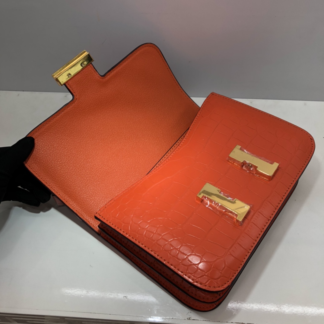 Replica Hermes Constance Crocodile Leather Pattern Cross Body Bag