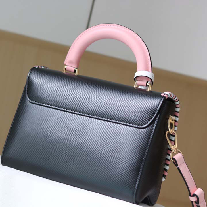 Replica Louis Vuitton Twist Mm Handbag Black/Pink/Brown