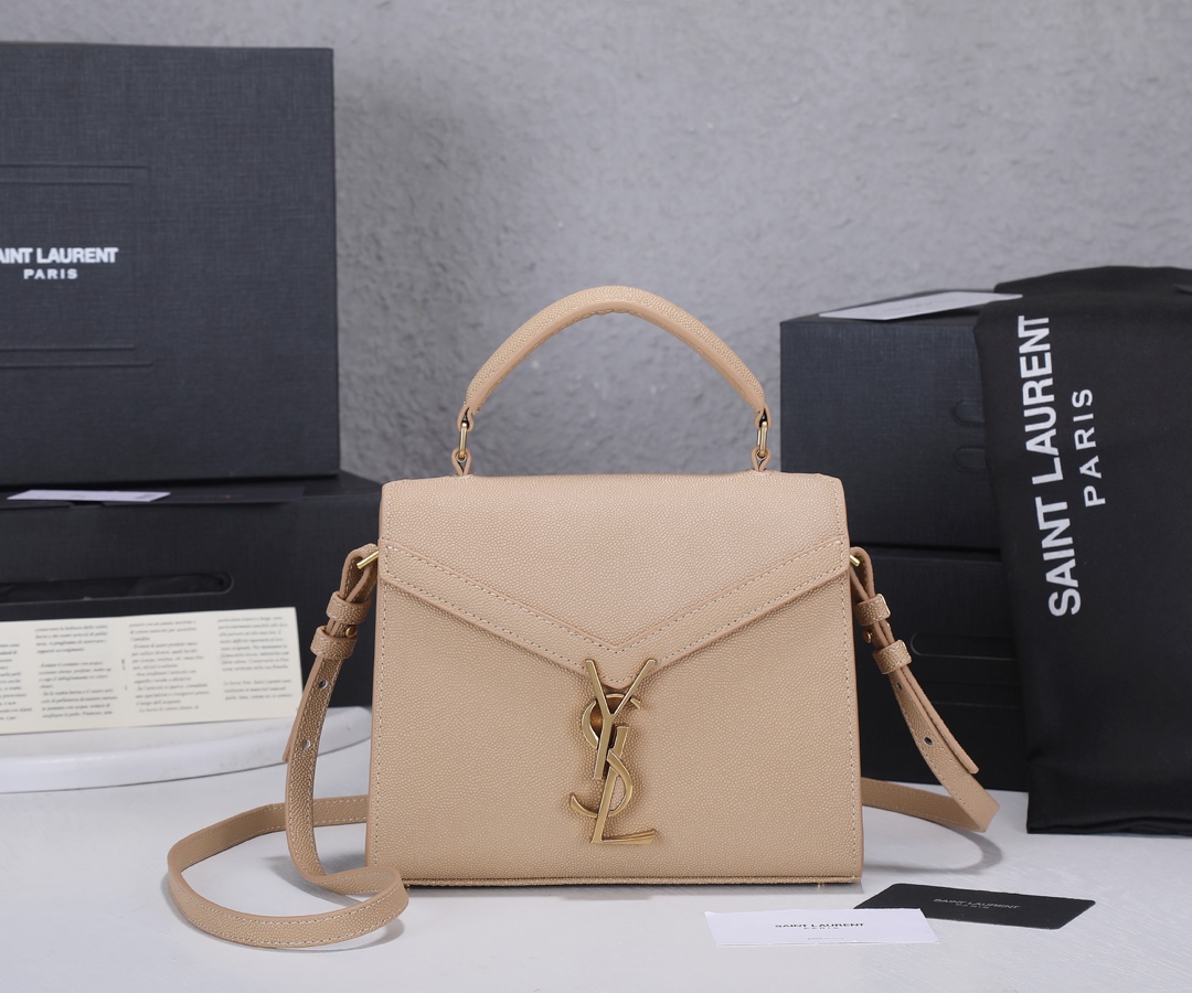 Replica Ysl Cassandra Grain De Poudre Leather Mini Top Handle Bag