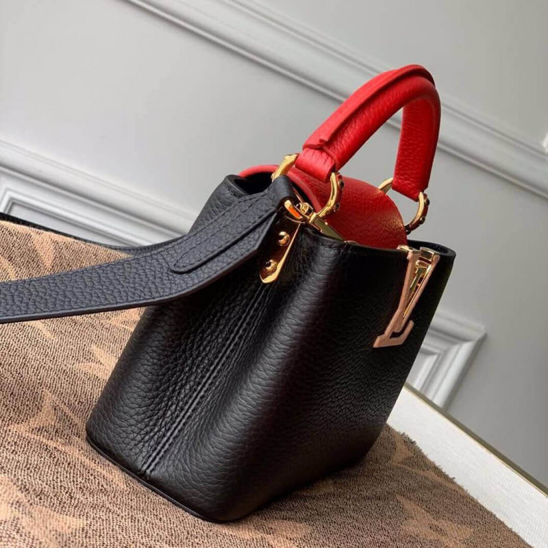 Replica Louis Vuitton Capucines Mini M56071 Black/Red