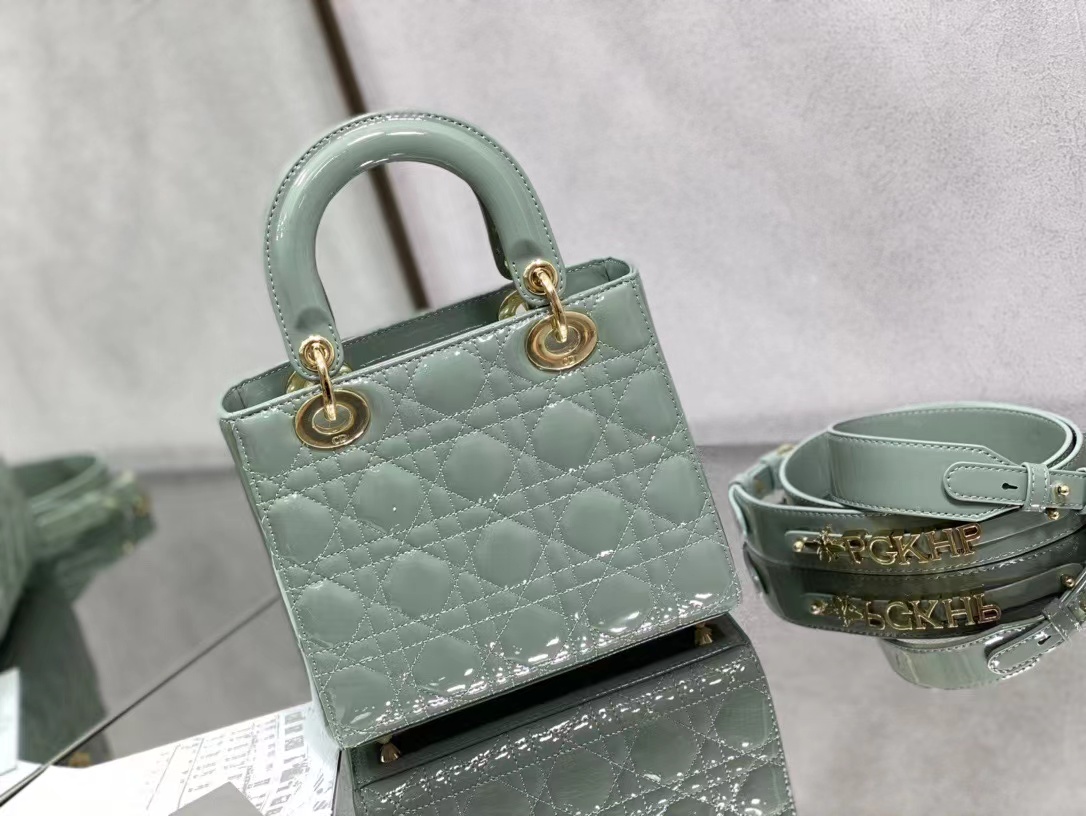 Replica Small Lady Dior My Abcdior Bag Ethereal Green Cannage Lambskin M0538Onge_M73H