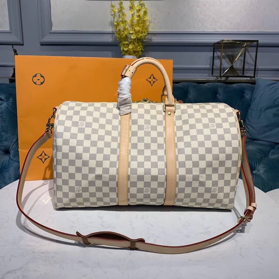 Replica Louis Vuitton Damier Azur Keepall Bandouliere 45 N41430
