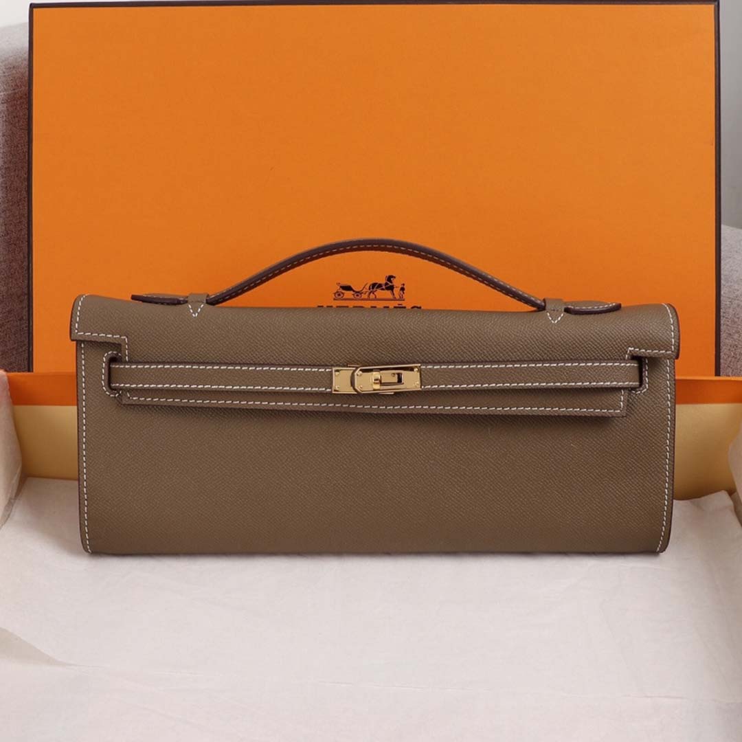 Replica Hermes Aaa-Kelly Cut Pochette Black/Brown/Blue