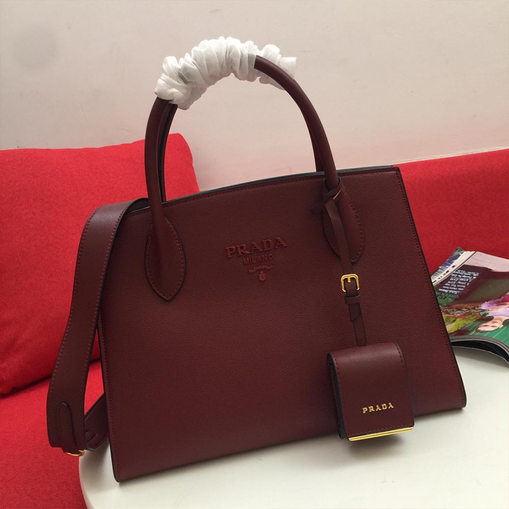 Replica Prada Medium Saffiano Leather Monochrome Bag 1Ba155(66158) Wine