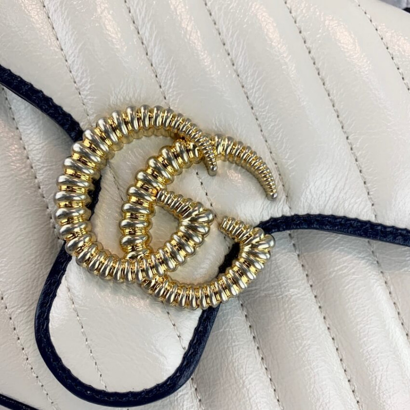 Replica Gucci Gg Marmont Mini Top Handle Bag 583571 White
