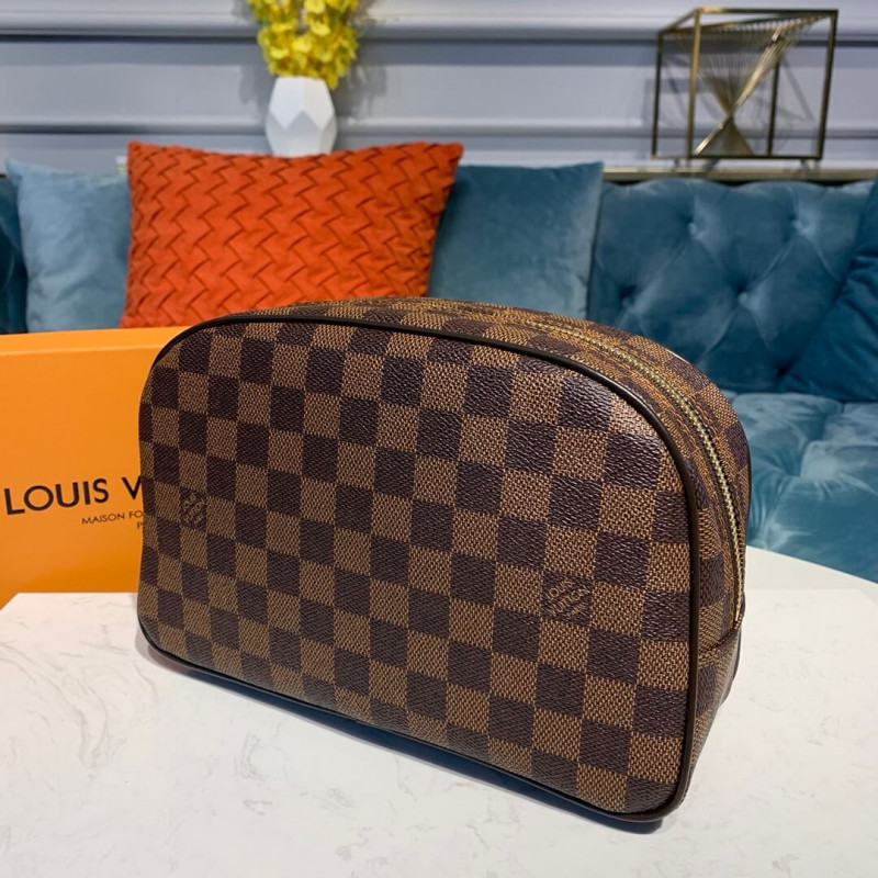 Replica Louis Vuitton Damier Ebene Canvas Toiletry Bag 25 N47624