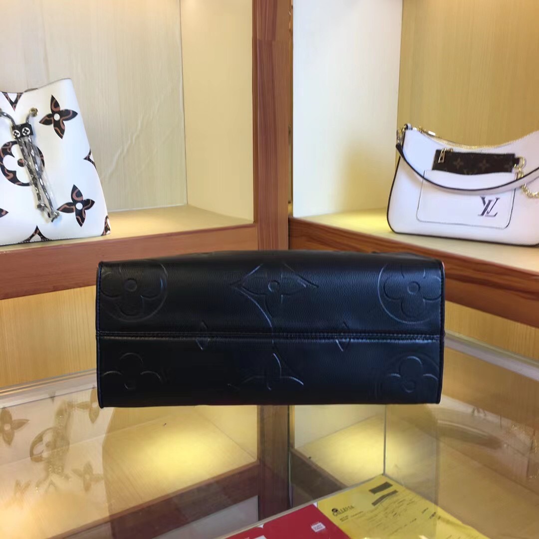 Replica Louis Vuitton Leopard-Print Sides Onthego Black/Brown