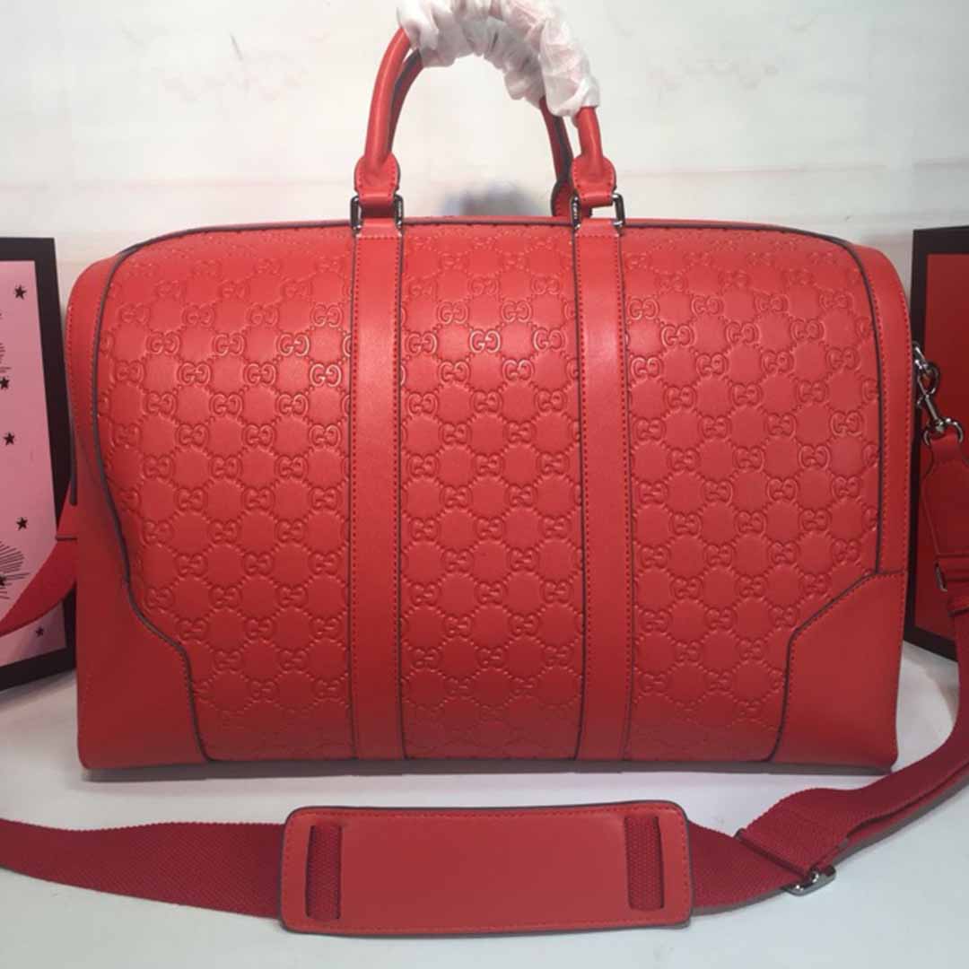 Replica Gucci Aaa-Double G Embossed Duffle Bag 625768 Black/Red