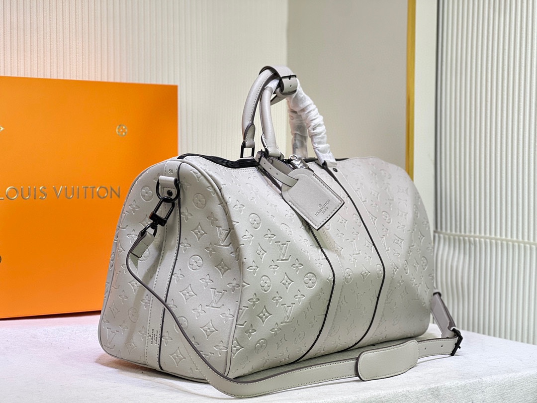 Replica Louis Vuitton Keepall Bandouliere 50- Silver