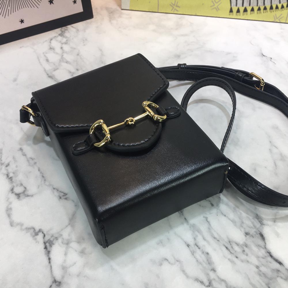Replica Gucci Horsebit 1955 Mini Bag 625615 Blk/Red/Brown