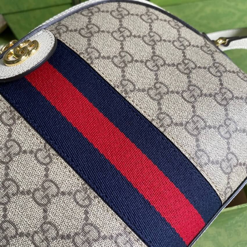 Replica Gucci Ophidia Gg Small Shoulder Bag In White Gg Canvas