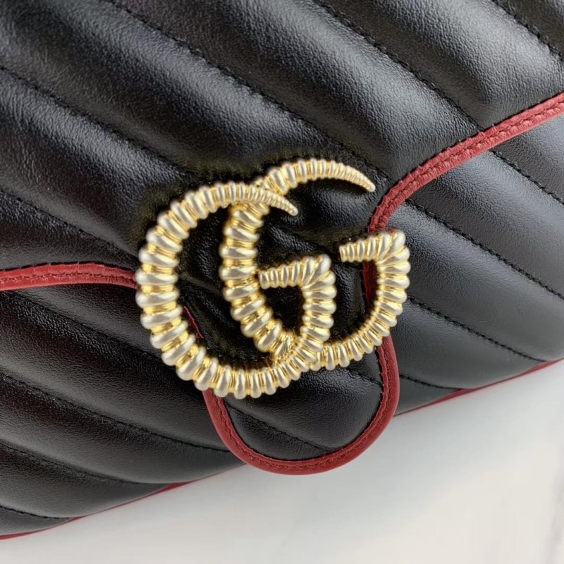 Replica Gucci Gg Marmont Mini Top Handle Bag 583571 Black