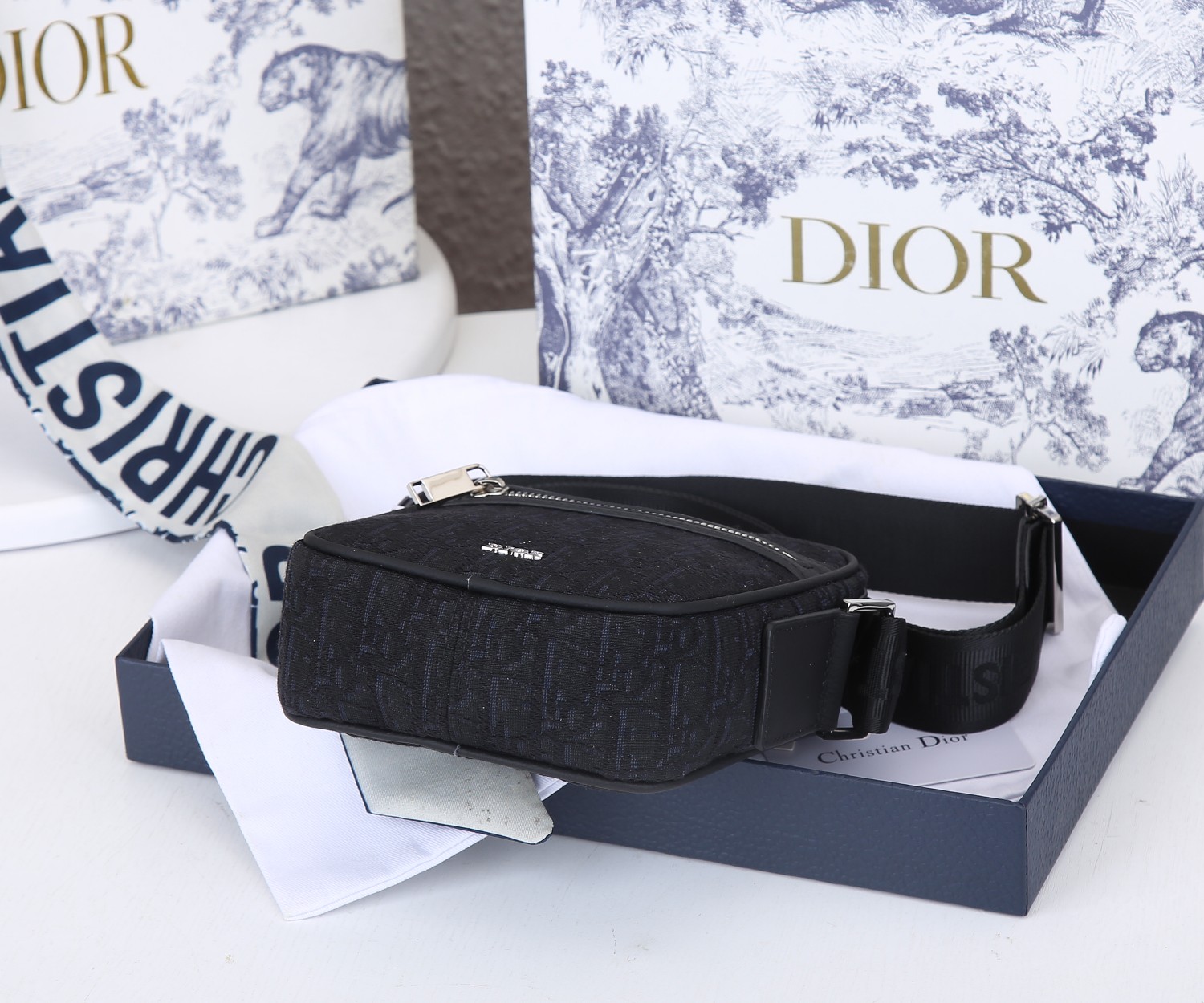 Replica Dior Messenger Pouch Black/Beige