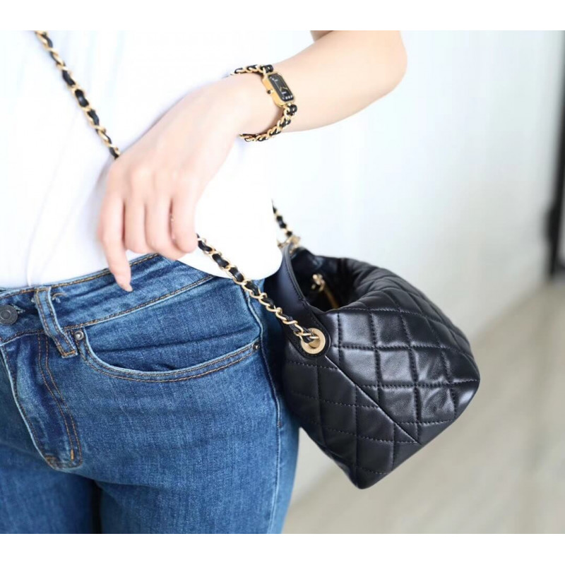 Replica Chanel Small Lambskin Hobo Bag As1745
