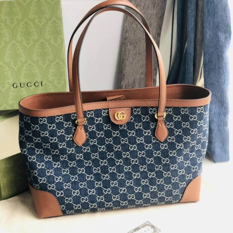 Replica Gucci Denim Ophidia Gg Medium Tote 631685