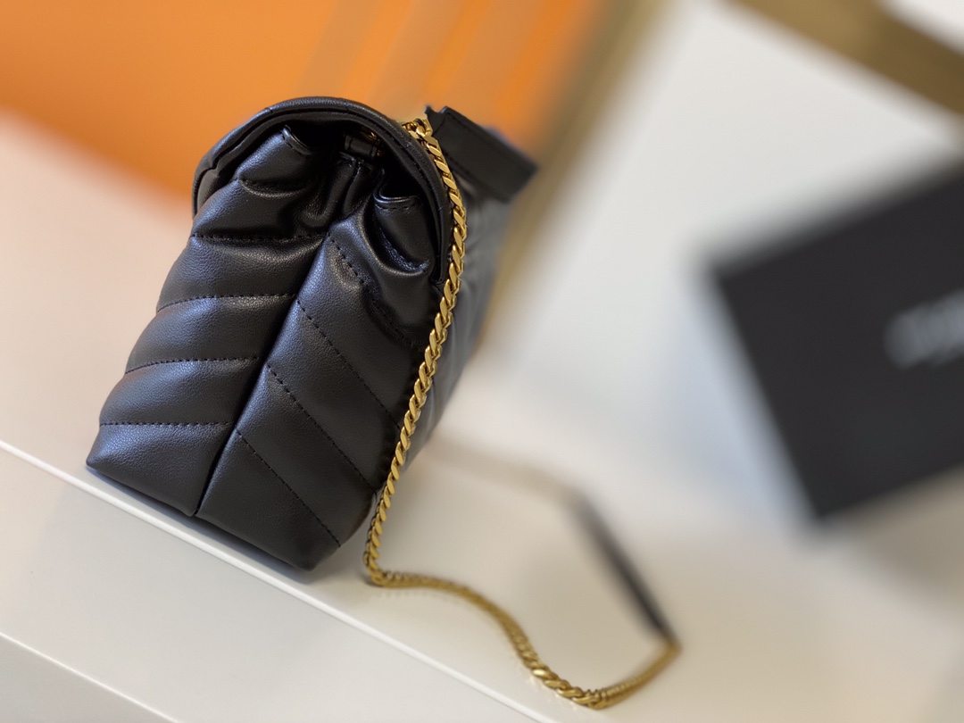 Replica Ysl Loulou Small Bag In Matelasse  Y  Leather- Black/Beige/Red