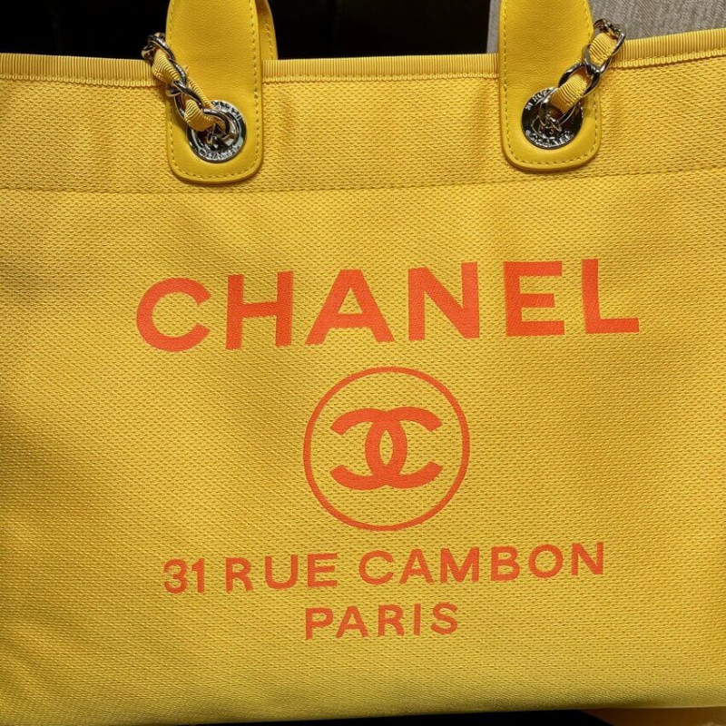 Replica Chanel 21S Deauville Orange Yellow Large Shopping Bag A66941