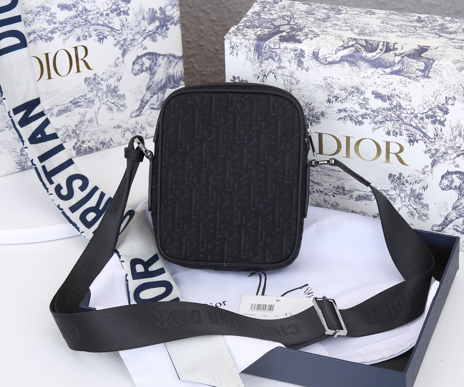 Replica Dior Messenger Pouch Black/Beige