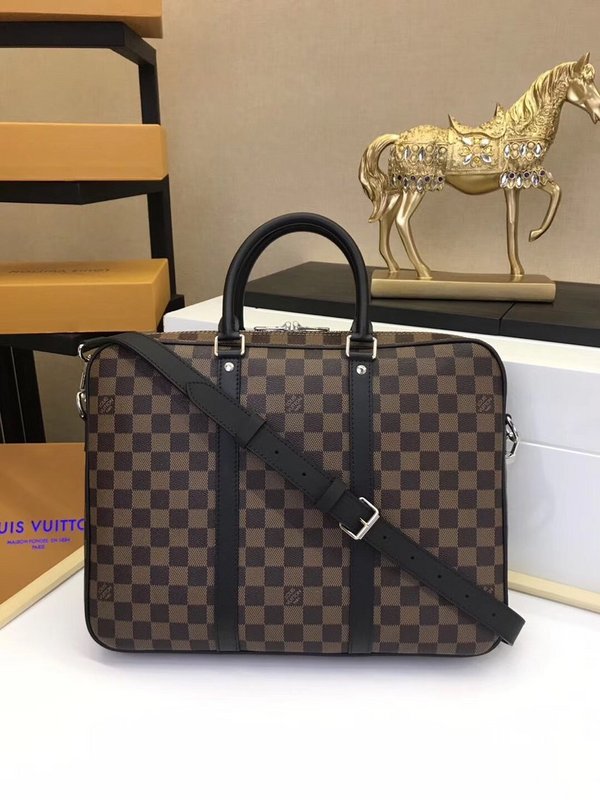 Replica Louis Vuitton Porte-Documents Voyage Pm N41466 Brown Plaid