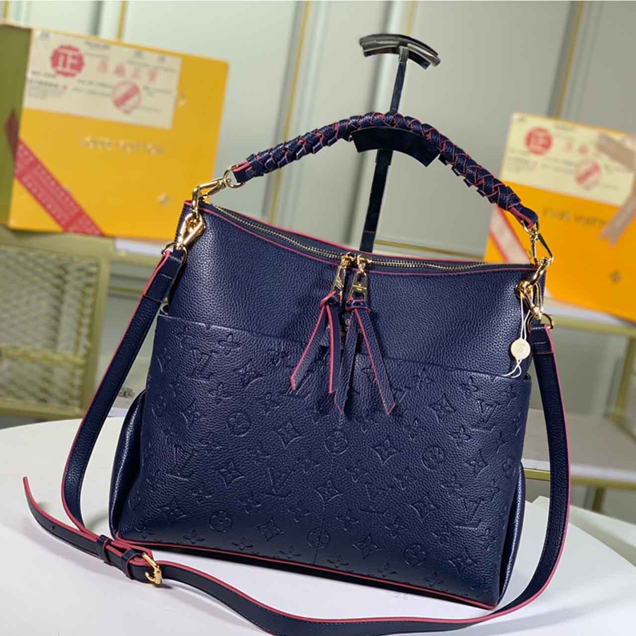 Replica Louis Vuitton Maida Hobo M45522 Black/White/Grey/Blue