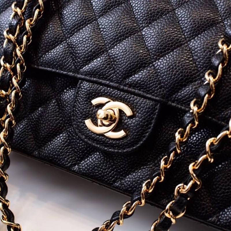Replica Chanel Caviar Calfskin Classic Flap Bag A01112 Black