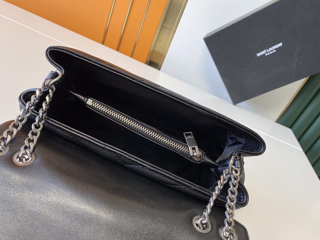 Replica Ysl Loulou Small Bag In Matelasse  Y  Leather- Black/Beige/Red