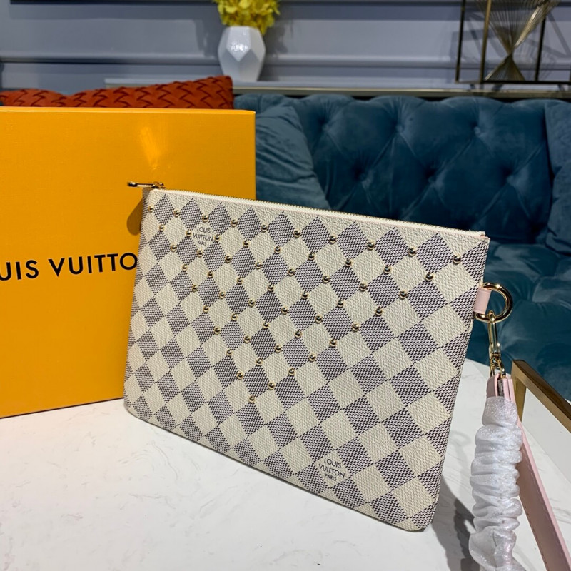 Replica Louis Vuitton Damier Azur Canvas Zipped Pochette N67500
