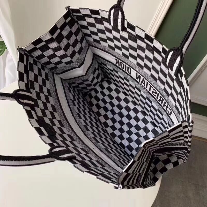 Replica Christian Dior Book Tote Black And White Bag M1286