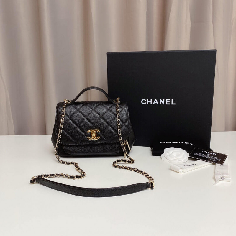 Replica Chanel Quilted Caviar Leather Small Business Affinity Bag A93749