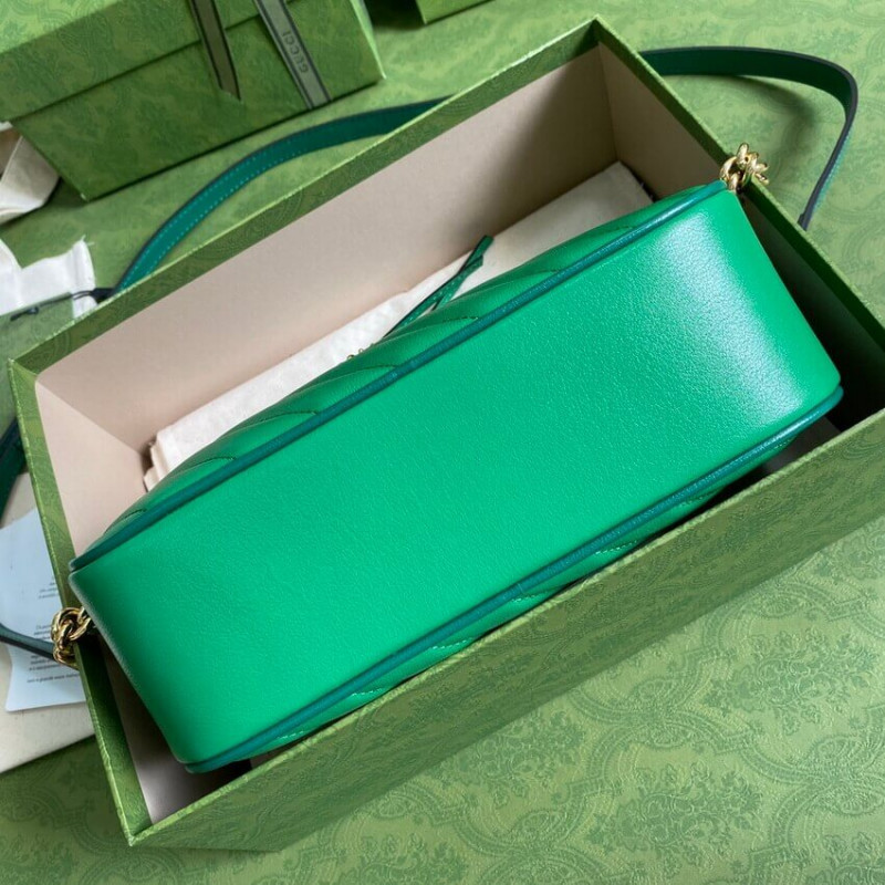 Replica Gucci Gg Marmont Small Shoulder Bag 447632 Green And Emerald Leather