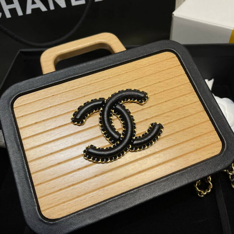 Replica Chanel Vanity Case Beech Wood As2926 Beige Black
