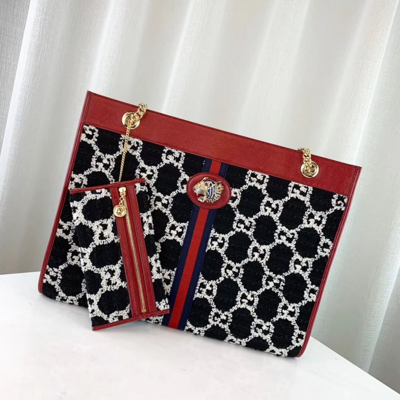 Replica Gucci Rajah Gg Tweed Large Tote 537219