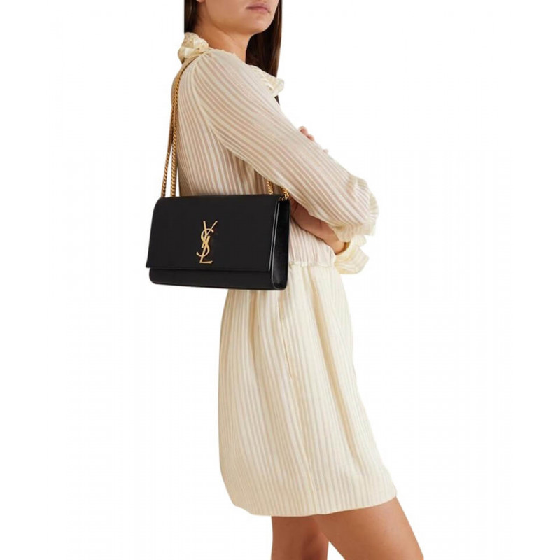 Replica Ysl Saint Laurent Kate Medium With Tassel In Grain De Poudre Leather 354119 Black