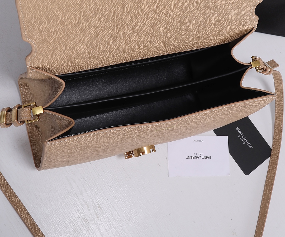 Replica Ysl Cassandra Medium Top Handle Bag- Black/Beige