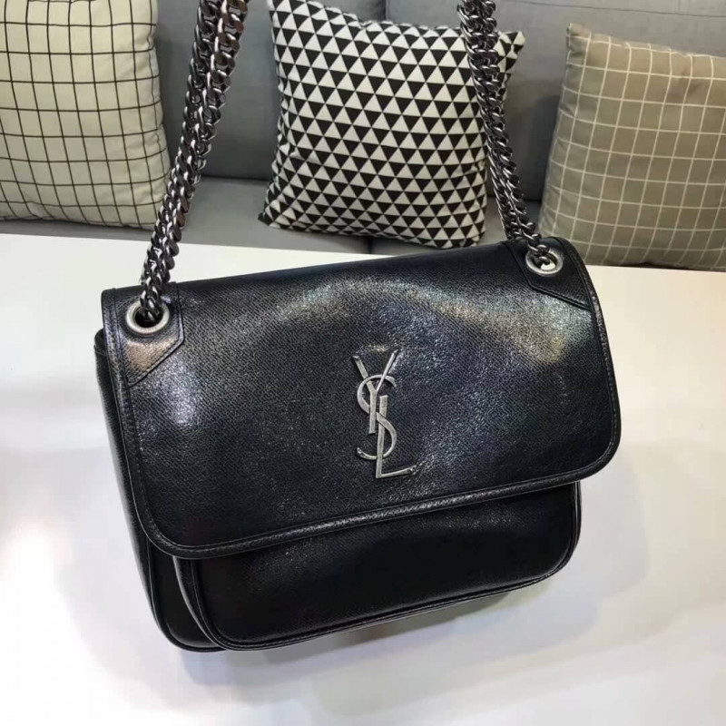 Replica Saint Laurent Niki Baby In Metallic Leather 498894