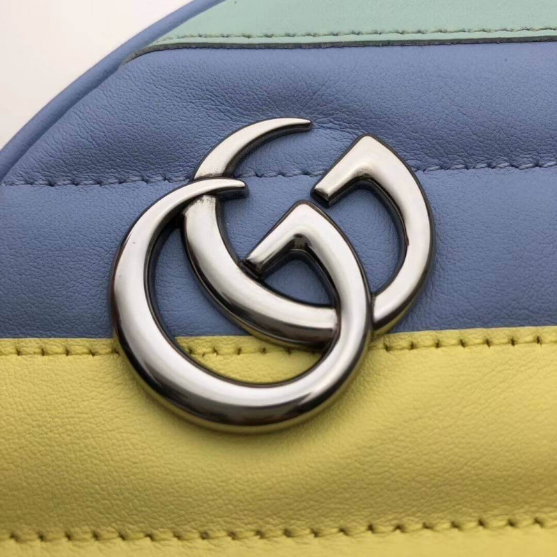 Replica Gucci Gg Marmont Mini Round Shoulder Bag In Pastel And Rainbow 550154