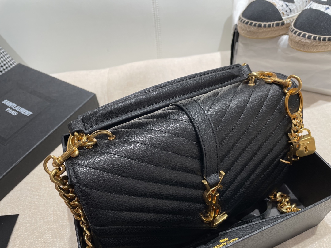 Replica Ysl Envelope Medium Bag In Mix Embossed Leather-Gold