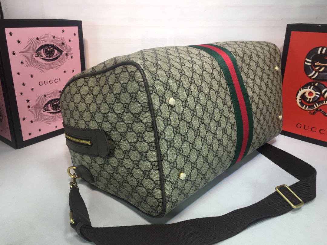 Replica Gucci Ophidia Medium Carry-On Duffle Beige/Black