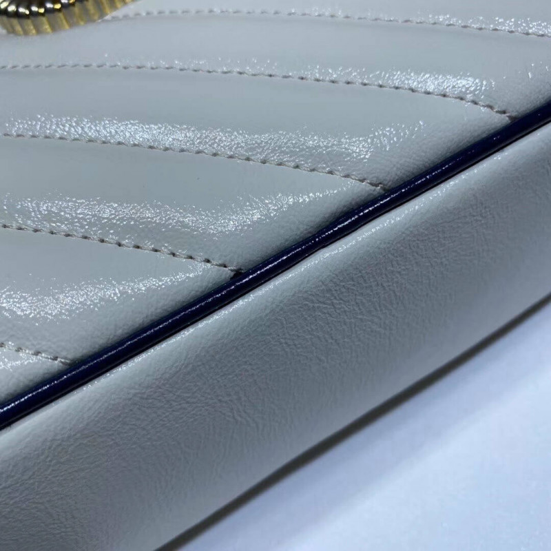 Replica Gucci Gg Marmont Small Shoulder Bag 447632 White